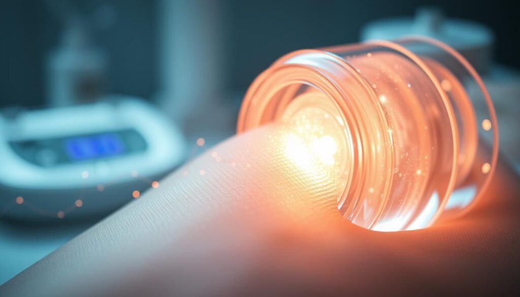 A dynamic close-up of a transparent, glowing derBeaute skincare product, illuminated by soft diffused lighting, capturing the intricate interplay of radio frequency and ultrasound waves as they stimulate the natural production of hyaluronic acid within the skin. The scene conveys a sense of scientific innovation and skin rejuvenation, with a sleek, modern aesthetic that aligns with the BTL Exion technology. The depth of field focuses attention on the core process, while subtle background elements suggest a high-tech, clinical environment. A dynamic close-up of a transparent, glowing derBeaute skincare product, illuminated by soft diffused lighting, capturing the intricate interplay of radio frequency and ultrasound waves as they stimulate the natural production of hyaluronic acid within the skin. The scene conveys a sense of scientific innovation and skin rejuvenation, with a sleek, modern aesthetic that aligns with the BTL Exion technology. The depth of field focuses attention on the core process, while subtle background elements suggest a high-tech, clinical environment.